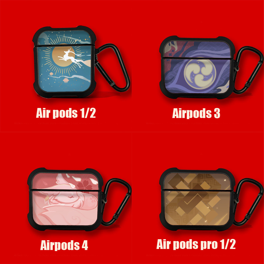 四葉草🍀好品質原神衚桃刻晴硅膠適用蘋果AirPods pro 1 2 3 4保護套耳機殻套 GK0S