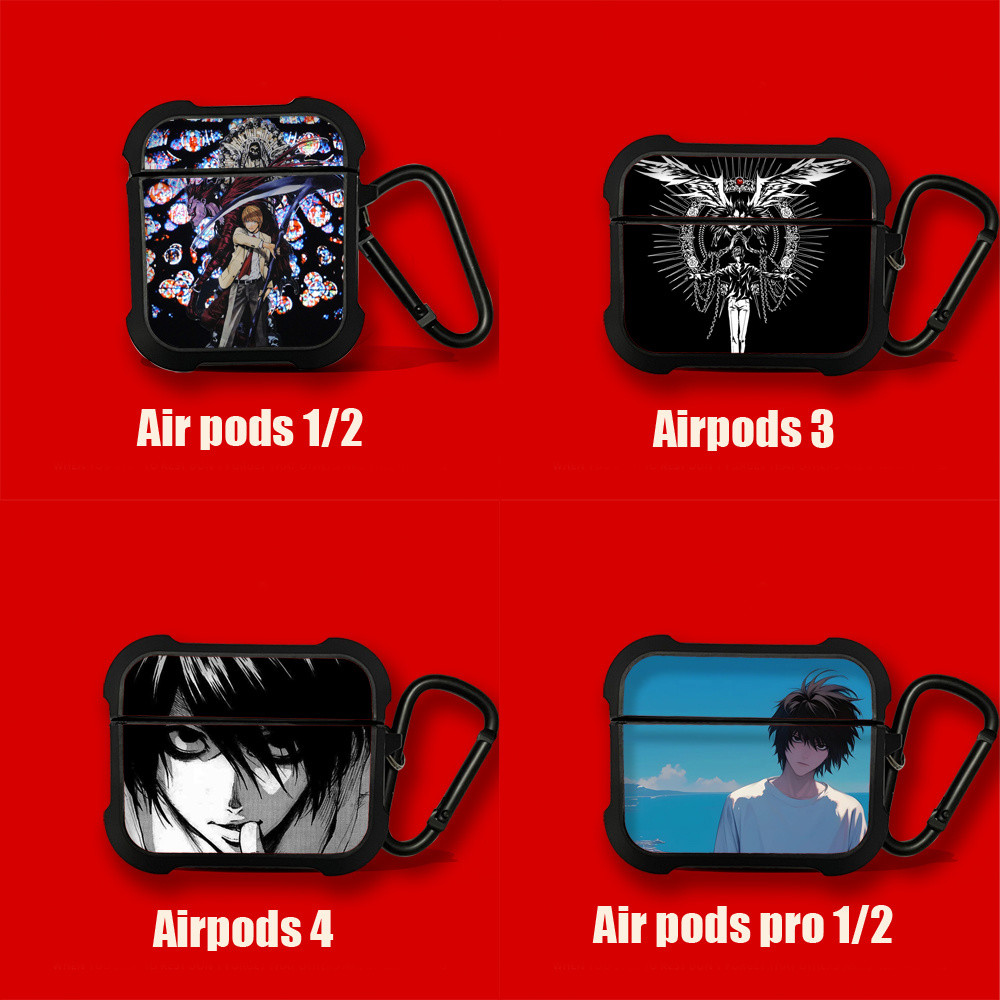 四葉草🍀好品質死亡筆記防摔硬硅膠適用蘋果AirPods pro 1 2 3 4保護套耳機殻套 V9ZQ