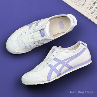 亞瑟士 2025新款鞋ASICS Onitsuka Tiger Mexico 66女款時尚鞋防滑舒適運動透氣輕便帆佈白/