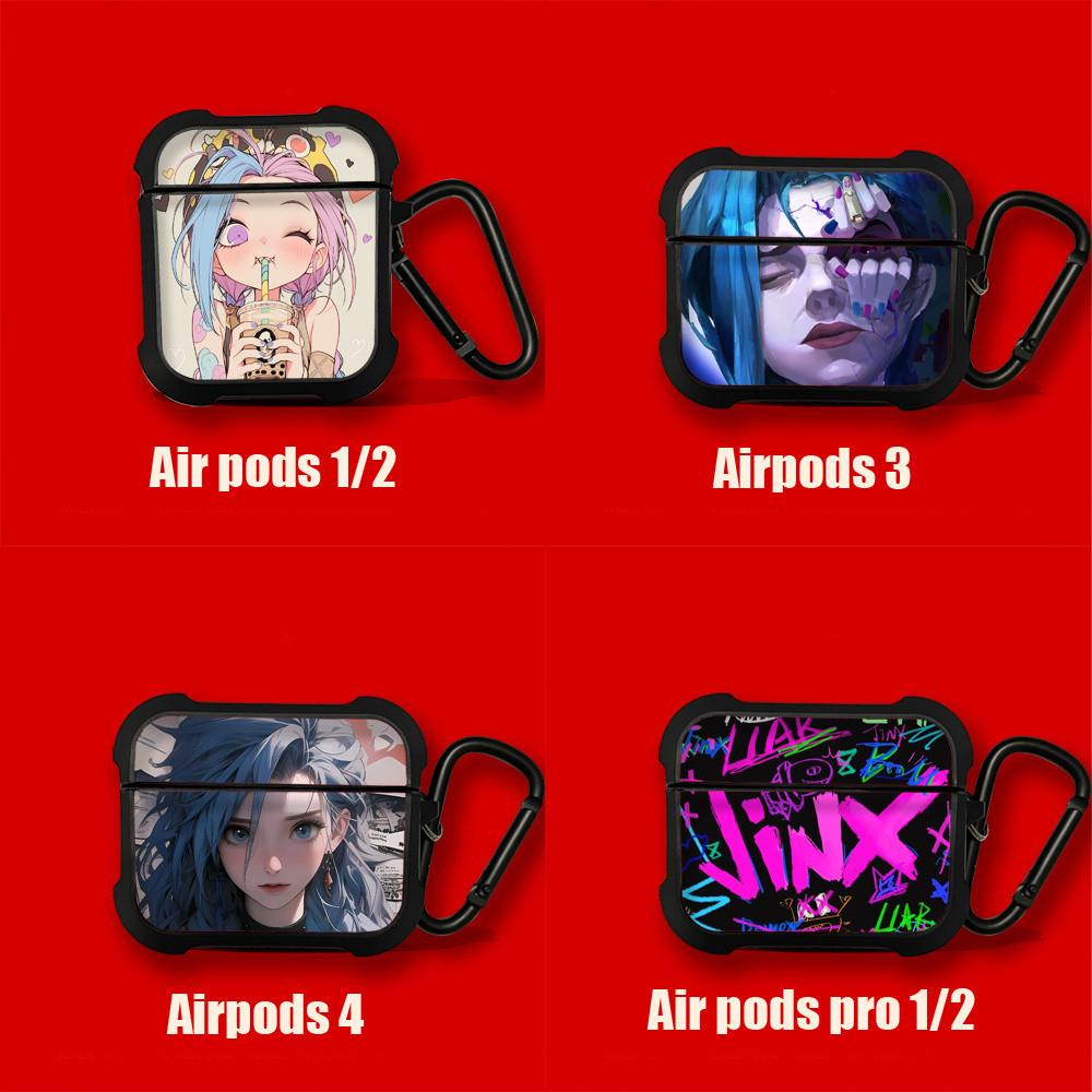 四葉草🍀好品質英雄聯盟金克斯硅膠適用蘋果AirPods pro 1 2 3 4保護套耳機殻套 VH5U