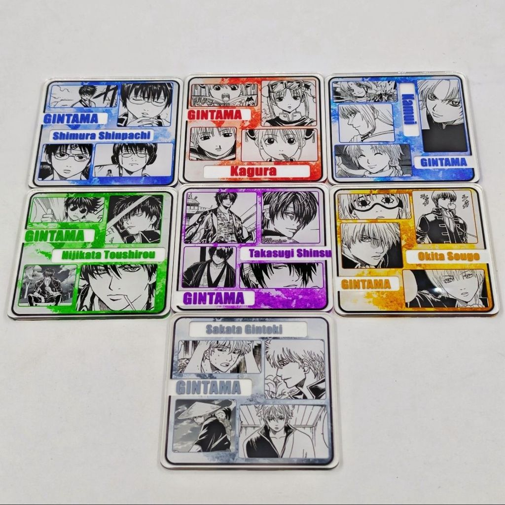 ✨小象優選✨銀魂周邊 銀魂亞克力杯墊 高杉晉助亞克力杯墊 阪田銀時杯墊 神威 神樂擺件 銀魂擺件