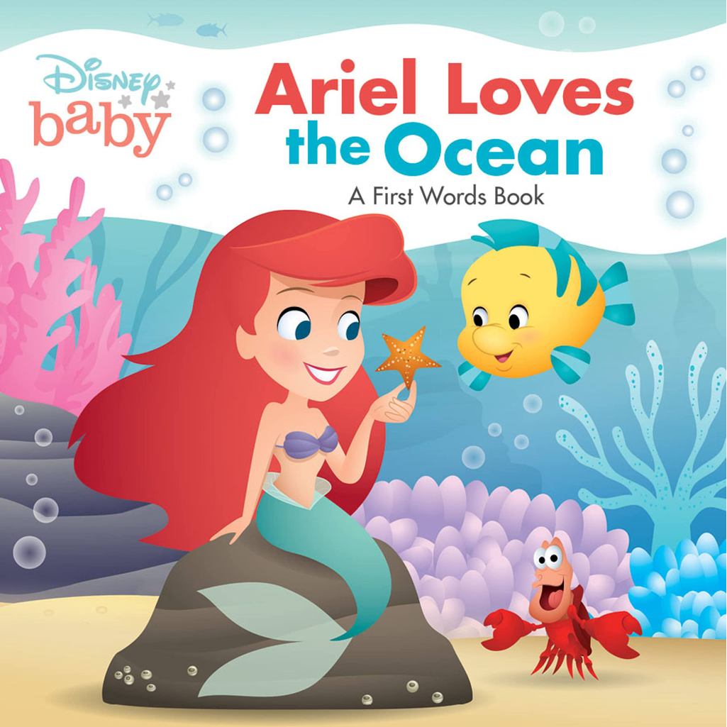 Disney Baby: Ariel Loves the Ocean: A First Words Book(硬頁書)/Disney Books【禮筑外文書店】