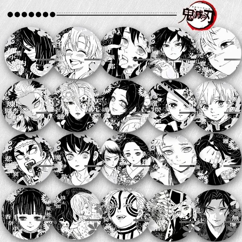 動漫鬼滅之刃  吧唧 徽章 蝴蝶 炭治郎 富岡義勇 善逸 香奈乎 炭治郎 猗窩座 無慘 58mm 錆兔 不死川 無一郎