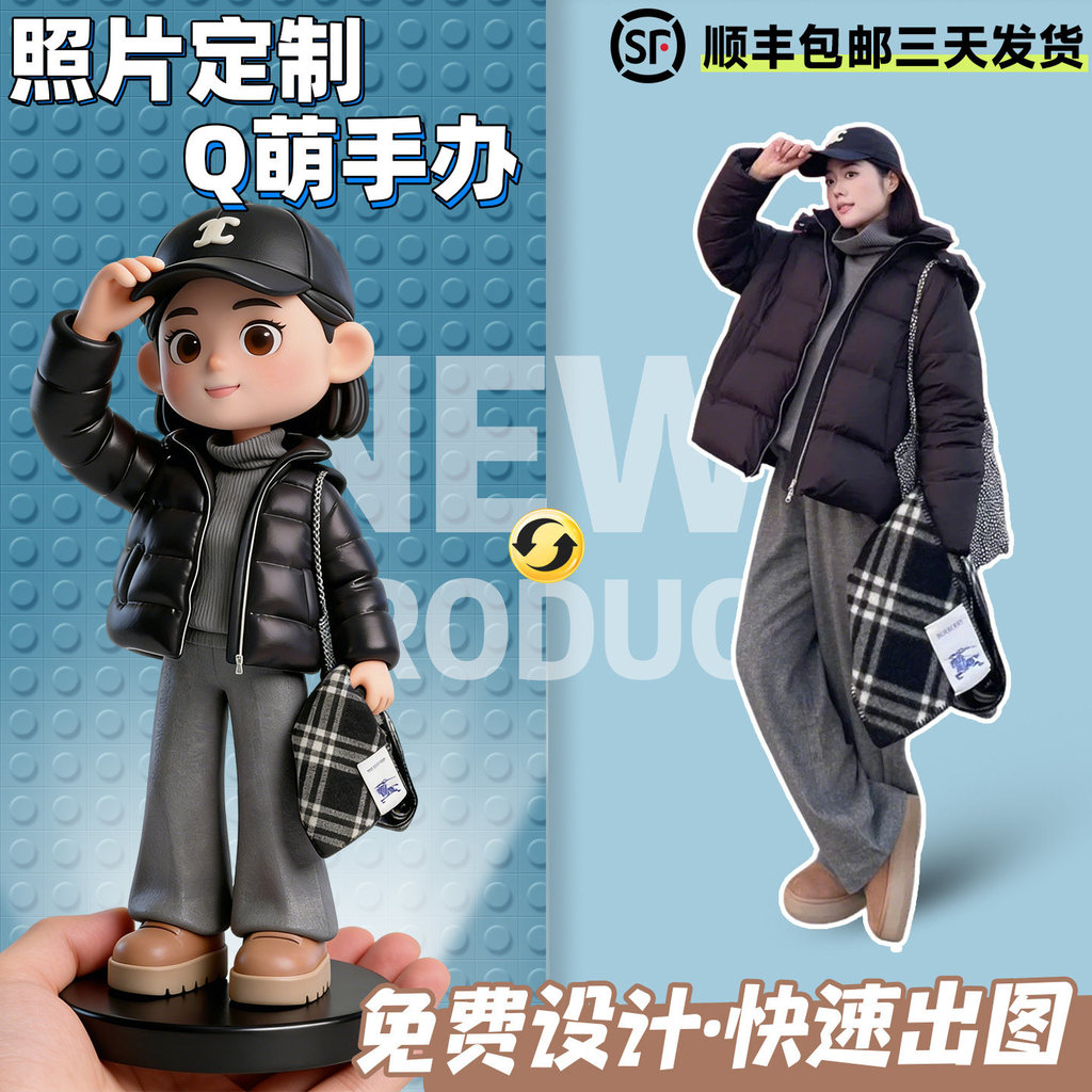 客製化公仔人偶 3D公仔 Q板公仔 角色造型玩偶 手辦玩偶 立體造型公仔 3D卡通人像 Q版公仔 盲盒 黏土人偶泥人