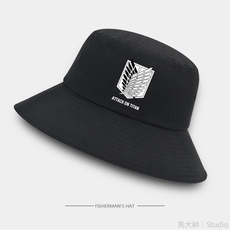 台出貨🔥動漫自由之翼cos周邊帽子進擊的巨人男女情侶盆帽秋冬休閒漁夫帽 進擊的巨人周邊 進擊的巨人同人物料