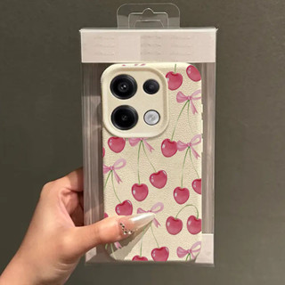 水晶淺粉色櫻桃紋荔枝紋手機殼適用於小米 POCO X7 X6 F5 X5 M6 F6 F7 Pro Mi 15T 14T