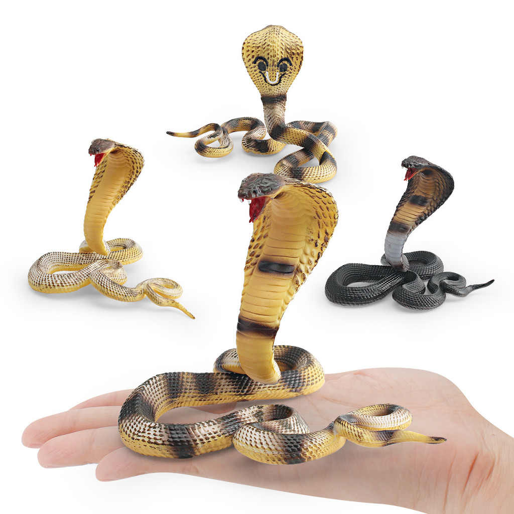 🌈仿真動物模型 野生爬行毒蛇兒童認知眼鏡蛇蝙蝠蛇整蠱裝飾 公仔 迷你 手辦 玩具