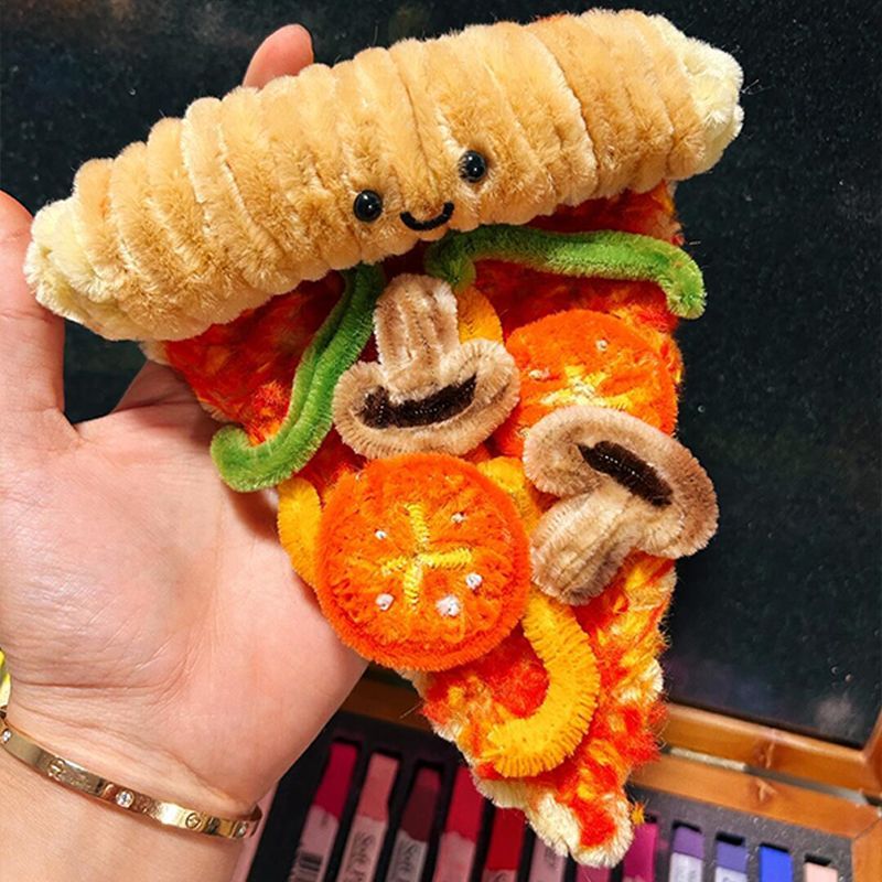 💗DIY 扭扭棒可愛披薩手工編織diy全套材料包桌面擺件揹包小掛件送閨蜜 扭扭棒 diy手工 應援扭扭棒