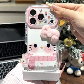 圍巾kitty精孔百福圖適用iPhone16promax蘋果15手機殼蘋果17proma