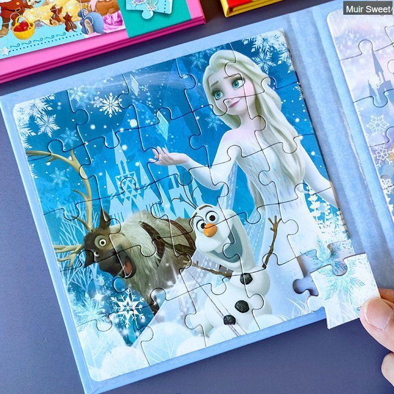 萌趣Life 冰雪奇緣2 愛莎公主磁力拼圖 3到6歲女孩益智兒童拼圖 磁性拼板玩具