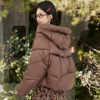 愛依依 風衣外套 防風外套 棉衣外套 S-XL新款設計感棉服小個子加厚保暖短款連帽休閒外套-10651.