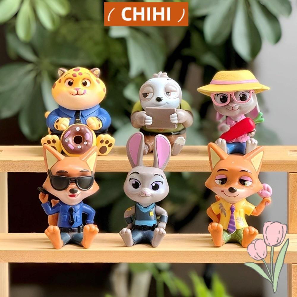 CHIHI迪士尼瘋狂動物城盲盒,狐狸尼克動作人偶玩具朱迪和尼克瘋狂動物城兔子朱迪狐狸,迷你款神祕盒子