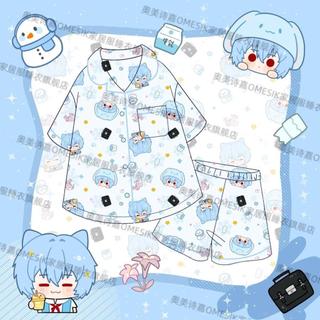 臺灣發貨 EVA綾波麗夏季新款睡衣卡通可愛短袖短褲學生宿舍家居服套裝外出