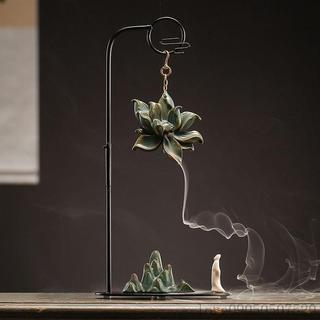 倒流香爐家用室內檀香爐創意蓮花沉香薰香香薰爐陶瓷茶道禪意擺件 茶道擺件 香薰擺件 茶道文房
