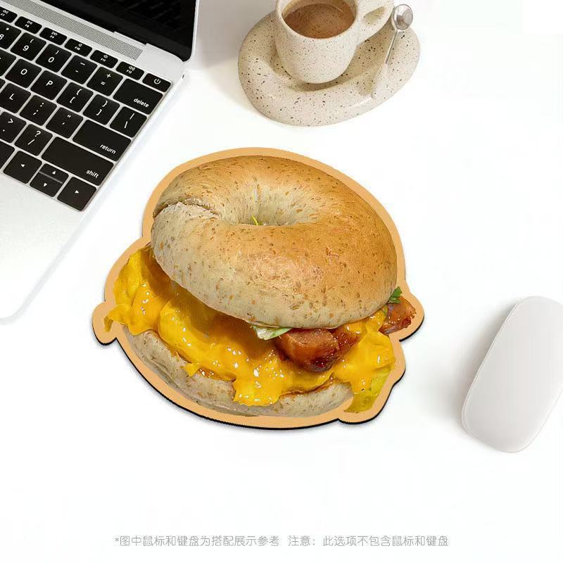 ✨小象優選✨甜點餅幹鼠標墊立體感印花辦公便攜軟墊家用電腦桌墊防滑墊滑鼠墊