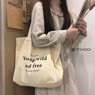 定製chic韓國帆布包 女 單肩包購物袋 ins環保大包手提托特文藝布袋