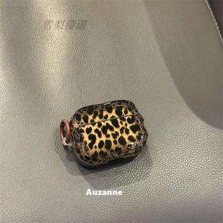 台灣發貨✈免運 半透黑棕色豹紋適用於airpodspro1代2代3代4代藍芽耳機殼保護套