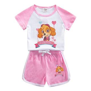 【臺灣-出貨】童裝兒童短袖運動套裝25夏季新款女童寶寶衣服短褲兩件套ACTI