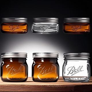 熱品❤️Ball masonjar 棕色梅森罐密封寬口玻璃儲物瓶罐茶葉避光高檔茶色