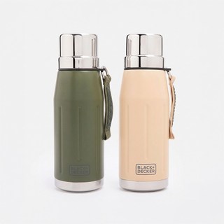 (組)BLACK+DECKER 綠野316不鏽鋼保溫隨行壺 650ml 2件組 晨霧奶油+森林綠