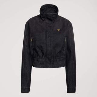 Adidas P Ess Denim Tt KD3918 女 立領外套 牛仔外套 休閒穿搭 黑 亞版 短版 丹寧