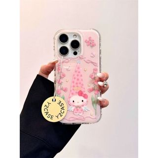 韓系花朵帽子kitty貓適用蘋果15promax手機殼iPhone16/17女款1413