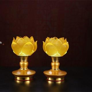 【LED七彩蓮花燈】神明燈 佛燈 蓮花燈 臺灣小號蓮花燈 佛堂燈 家用七彩佛燈 LED觀音燈 一對插電佛燈 佛燈 LED