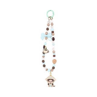Monchhichi 蒙奇奇 萌趣趣咖啡農場系列串珠手機掛繩 棕綠色 6942764498010 [台灣現貨]