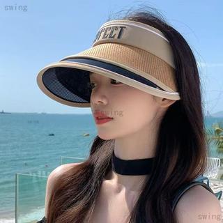 台灣出貨🔥大簷遮陽帽 夏季時尚遮陽空頂戶外運動登山太陽帽 swing