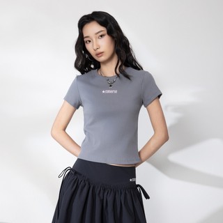 CONVERSE SORONA RIB SLIM TEE QUIET SHADE 女 短袖上衣 WCJ768-G6M