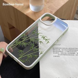 《潮殼數碼》📦 insi風綠色竹林 蘋果13 手機殼iPhone15promax14/12/11軟xr 防摔 xsFI