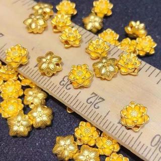 【蓮花】新中式合金蓮花串珠diy手工手鍊項鍊飾品散珠子材料配件