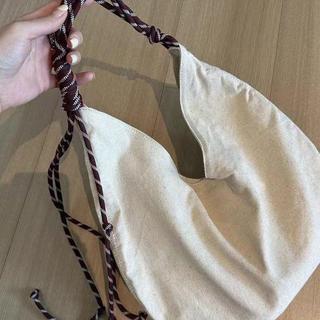 馬馬馬年上新韓系簡約設計慵懶隨意田園小眾單肩手提亞麻布風小眾