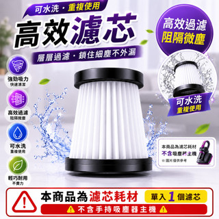 濾芯 手持吸塵器 專用濾芯【不含機子】僅有濾芯 吸塵器濾芯