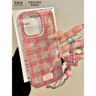 聯想異能者ins格子標籤蘋果17ProMax殼16/15plus簡約14/13/12/11pro