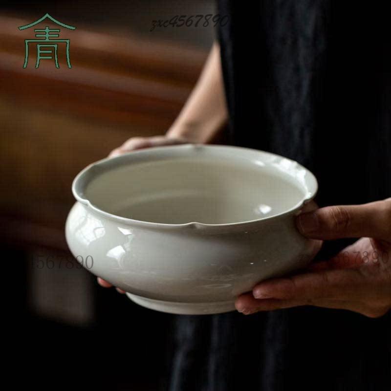 🎉可開發票🎉日式素雅復古草木灰茶洗大號陶瓷洗杯桶高檔茶盂廢水缸茶具配件