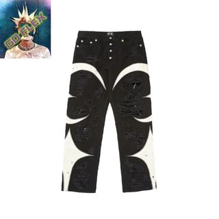 THUG CLUB Star and Moon Pants Straight Leg Pants