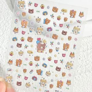 小星願✨可愛輕鬆熊rilakkuma立體浮雕美甲貼紙水杯ccd手機殼diy指甲貼