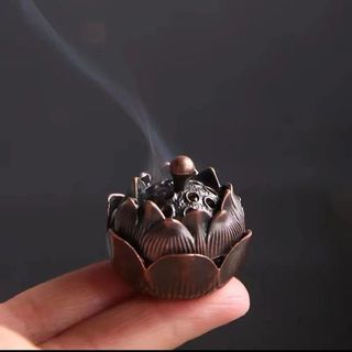 【墨韻軒】仿古蓮花小香爐迷你版家用復古小盤香專用祥雲香薰爐家居古風個性