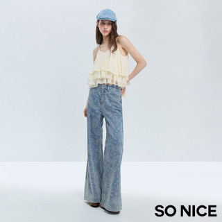 SO NICE 波希米亞風佩斯利印花牛仔寬褲｜都會時尚女裝【97632019】