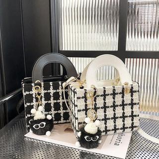 小眾設計呢子包包2025新款女包秋冬網紅爆款斜挎包手提戴妃fil