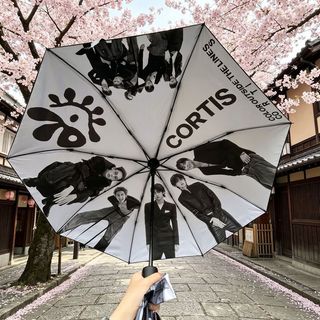 CORTIS黑白晴雨傘追星應援周邊便攜三折全自動黑膠遮陽晴雨兩用傘