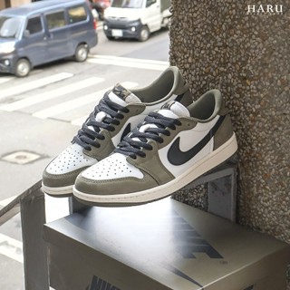 Nike Air Jordan 1 TRAVIS SCOTT 閃電 摩卡 白/橄欖綠 倒鉤 HQ6998-200
