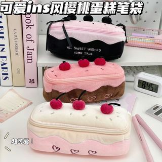 臺灣現貨🔥Mail❤️韓系可愛新款櫻桃蛋糕筆袋ins大容量高顏值收納袋少女學生文具盒