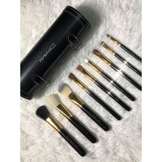 💕青禾💕mac化妝刷套裝圓筒專業9支羊毛刷全套組合手動彩妝刷送收納桶包郵