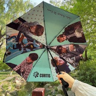 ✨臺灣出貨✨新款CORTIS男團晴雨傘追星應援便攜三折全自動黑膠遮陽晴雨兩用傘