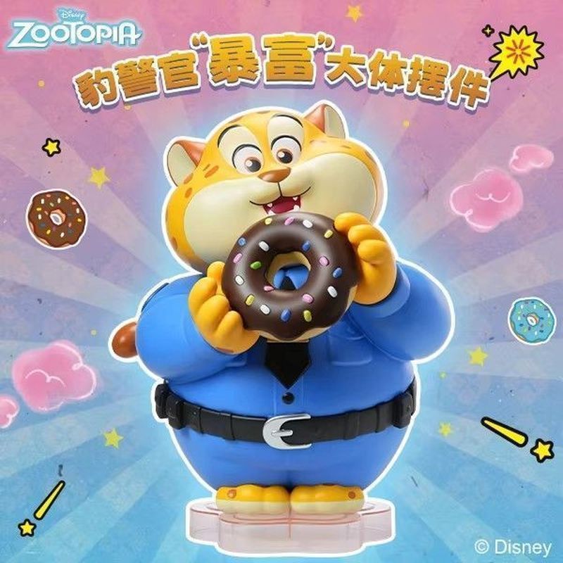 【甄选好礼】【精緻收藏】迪士尼瘋狂動物城豹警官豹富擺件發財豹招財大體手辦新年禮物