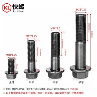 【滿180出貨】10.9級 細牙 外六角 法蘭面 螺栓 M10 M12*1.25 M14 M16*1.5 幼牙 帶墊螺絲