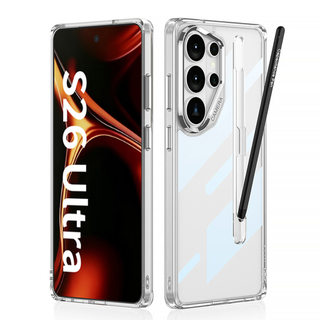 適用三星s26ultra手機殼galax s26u四周氣囊自備筆槽觸控筆保護殼S26U內建磁吸充電旋轉支架手機套防摔防爆