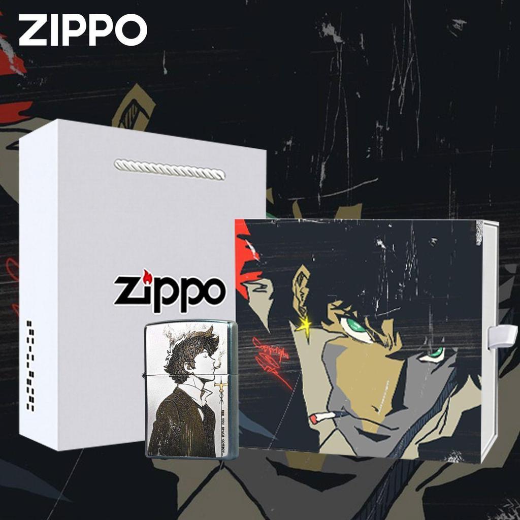 热销爆款⭐⭐Zippo打火機 斯派克星際牛仔菲瓦倫坦動漫雕刻防風送男士禮物